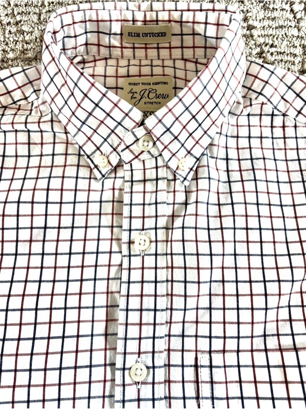 J. Crew Men’s Size XS Short Slim Untucked Checkered Button Down Shirt
